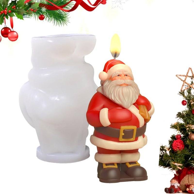 GELXGRIT 3D Santa Claus Silicone Candle Mold - Image 1